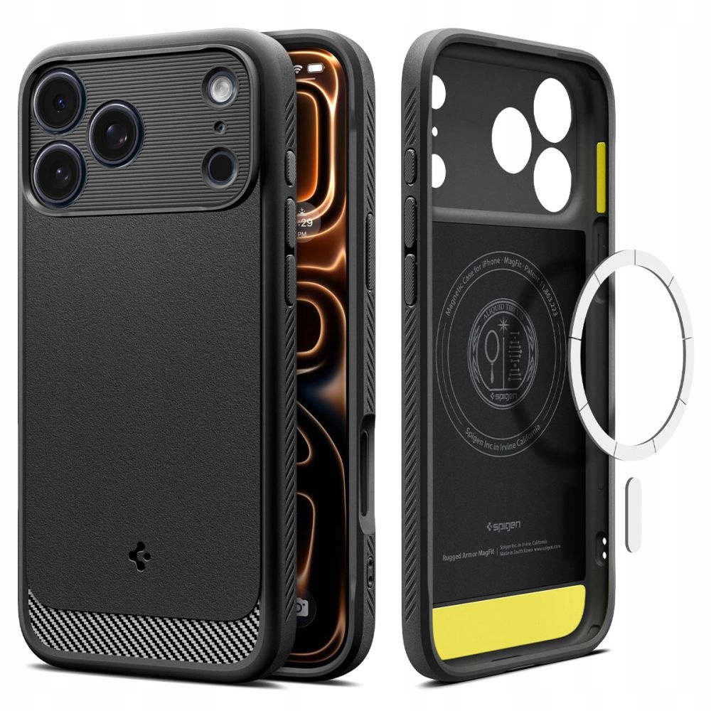 Pouzdro na iPhone 17 Pro Mat Rugged Armor Mag MagSafe černé matné