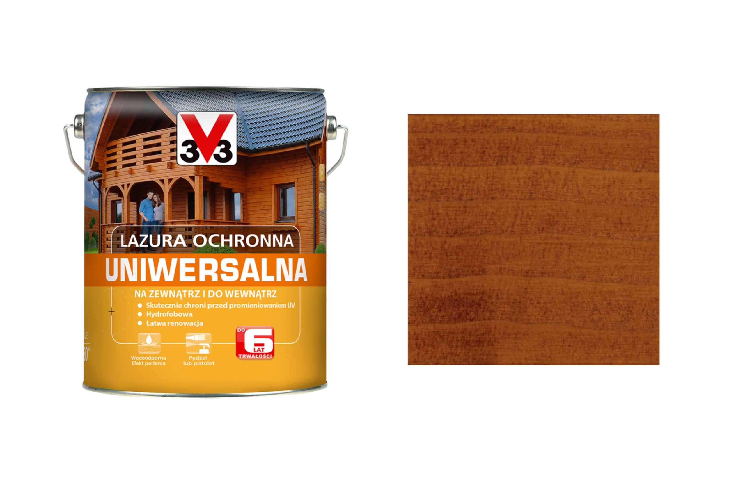 

V33 Lazura Uniwersalna 6 lat Mahoń 5L