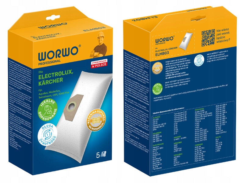 5X WORKI DO ODKURZACZA KARCHER MV 3 WD 3 WD 3.200 6.959-130.0 WORWO ELMB03 Kod producenta ELMB03K