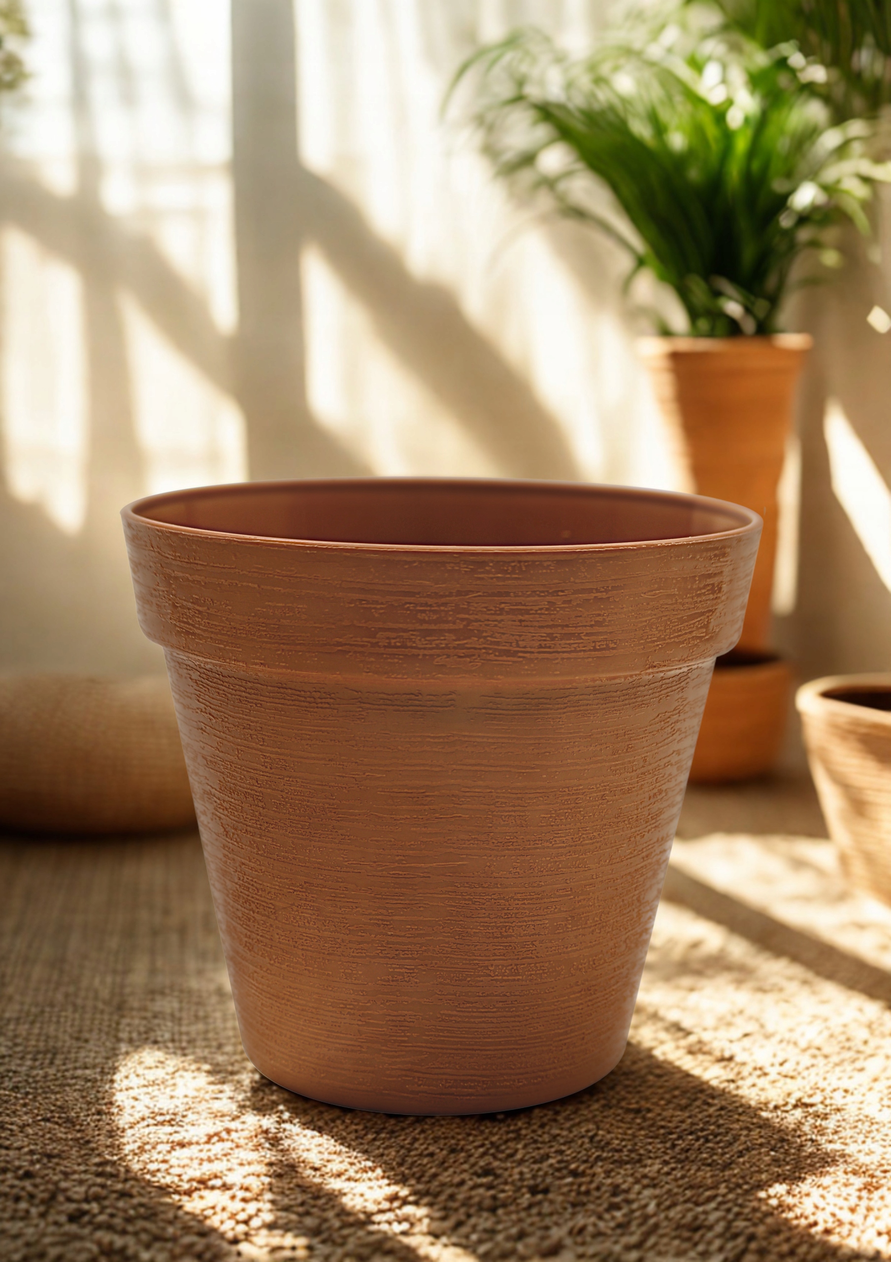 6 X Doniczka w Stylu LOFT 12 cm, Eko, UV Odporna, Brązowy 2