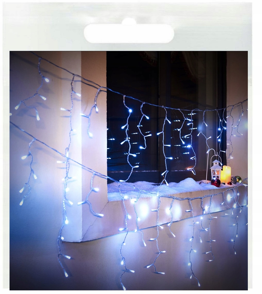 

Kurtyna 500 Led Lampki Sople Led Choinkowe 8 progr