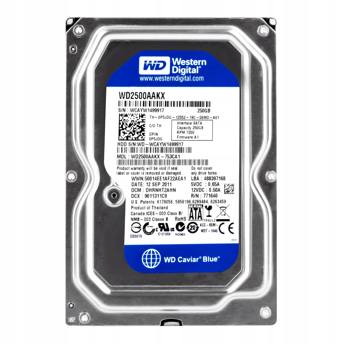 Dell 0P5JDG 250GB 7.2K 16MB Sata III 3.5'' WD2500AAKX