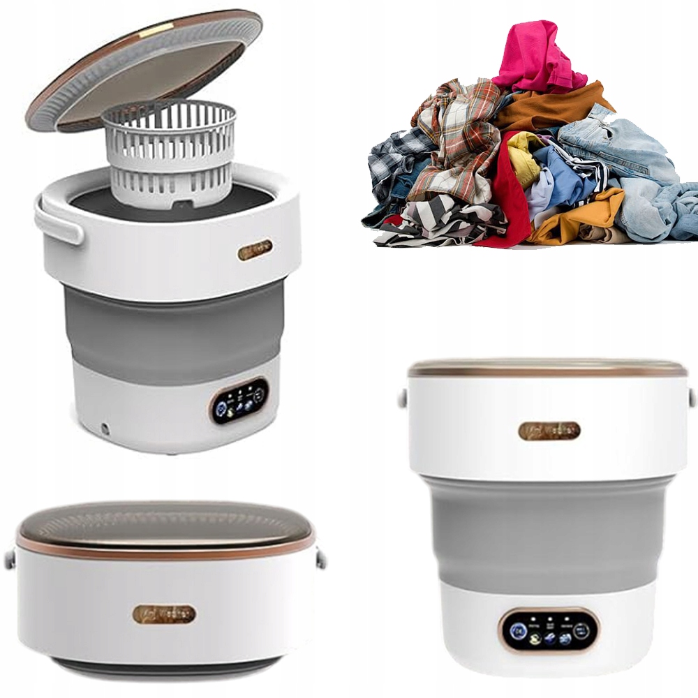 Mini Pralka Przenośna Mała Składana Pralka Podróżna Do Ubrań I Bielizny 12L