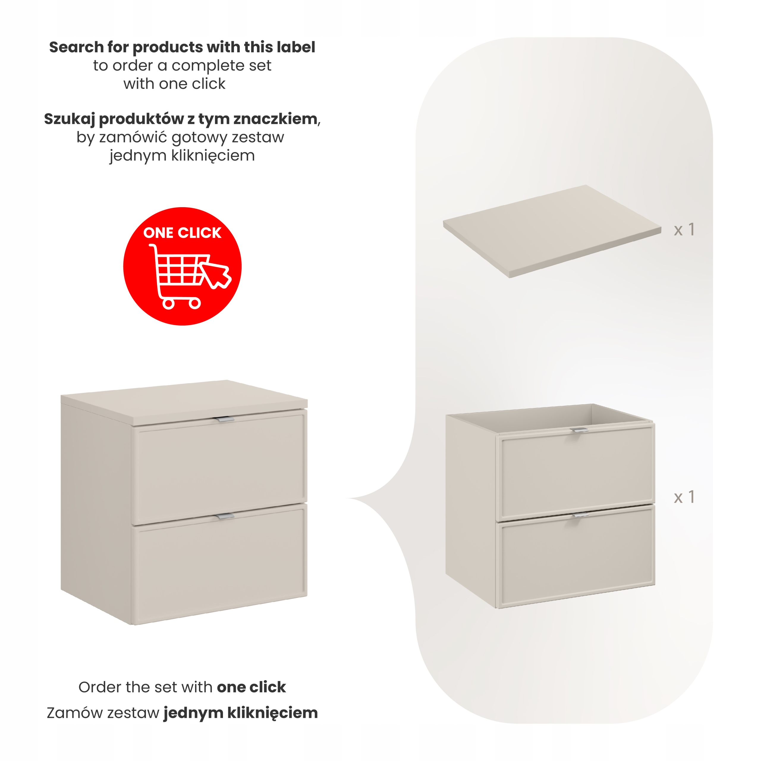 Nábytková sada 60 cm s deskou