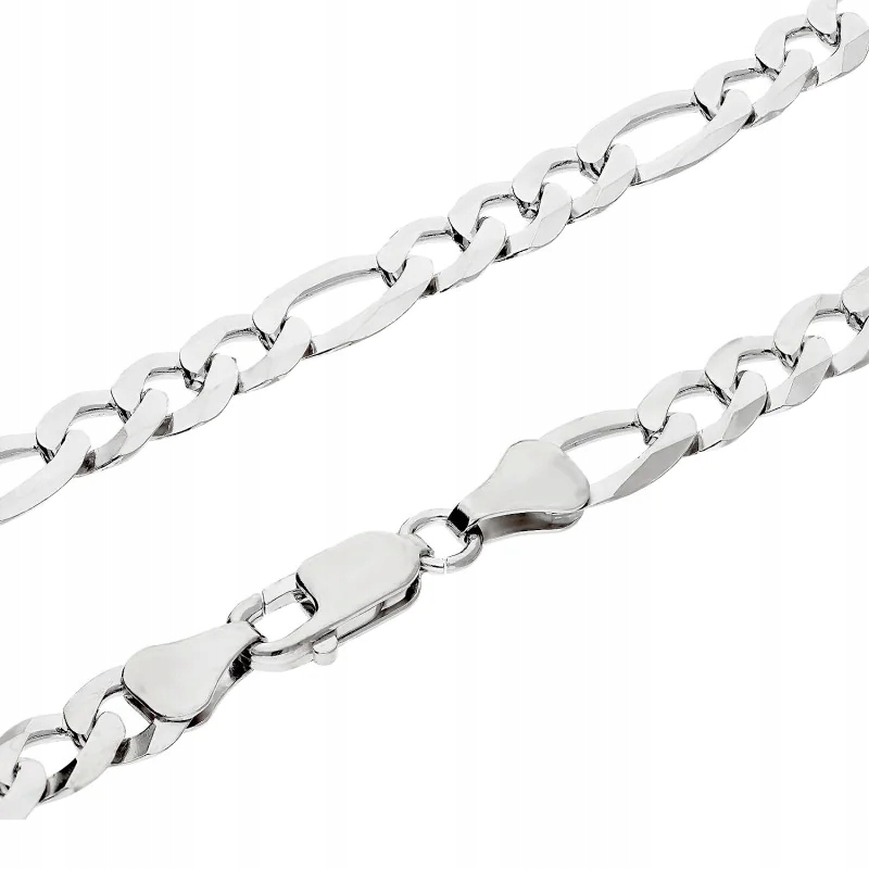 Stříbrný řetízek s rhodiovanou vazbou Figaro ze stříbra 925 21.71 g jako dárek R55