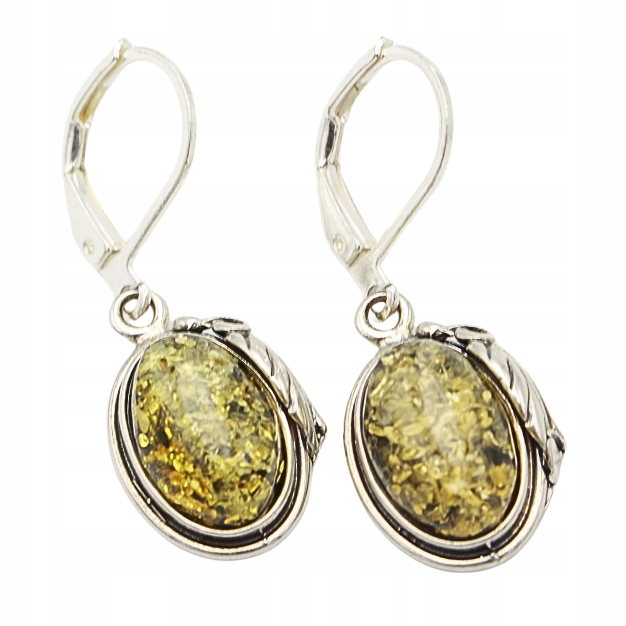 Náušnice s jantarem Stříbrné Jantarové Stříbro 925