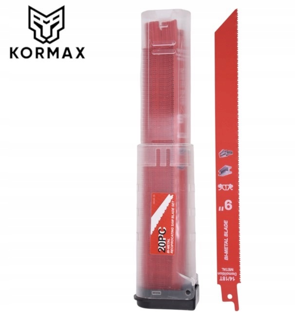 Pilový list pro pilu ocasku na kov 230 mm 14-18TPI BiMetal 20 ks Kormax