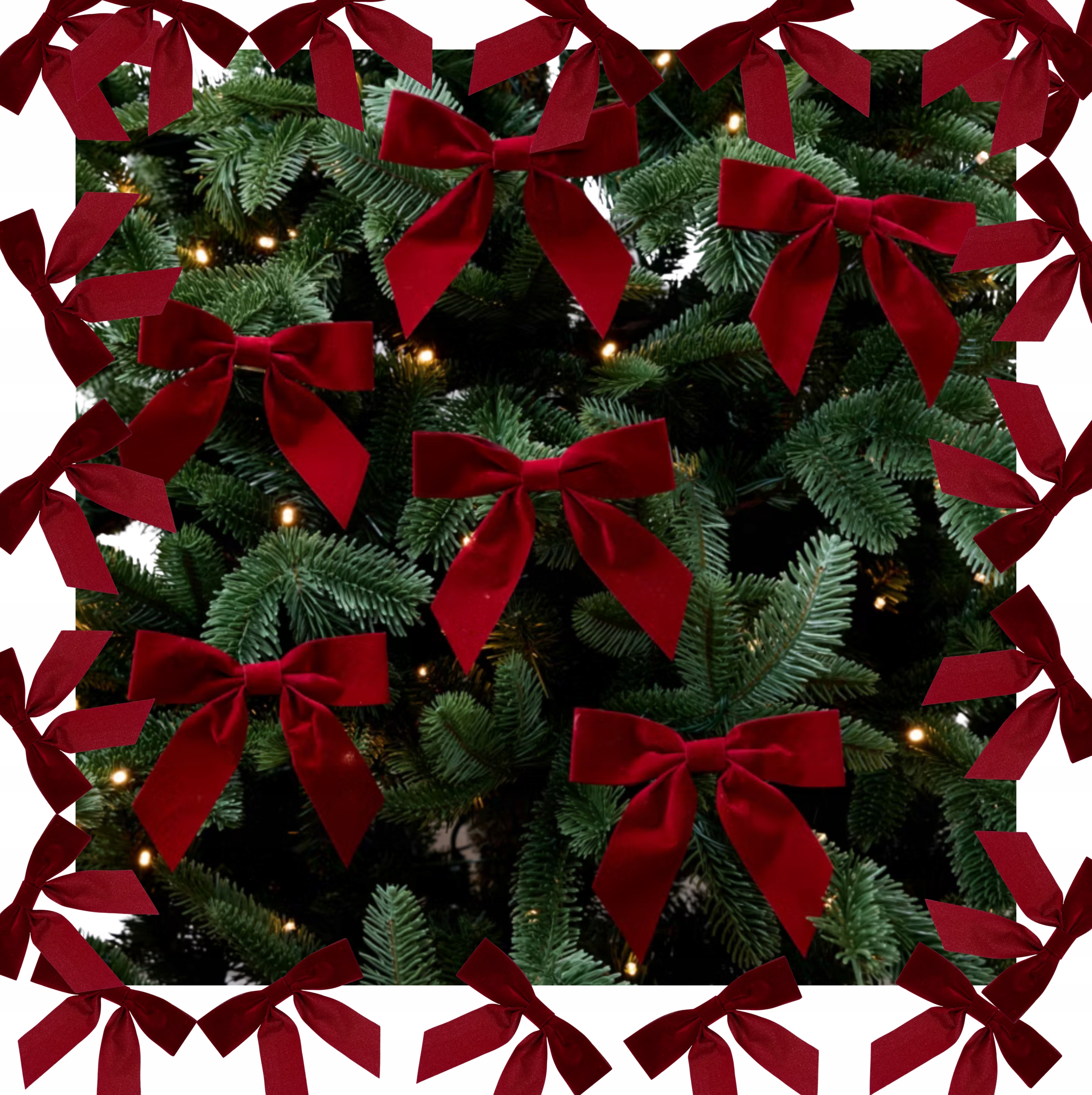 Sada 6 Kusů Velkých Vánočních Mašliček 10X13 Ozdoba Na Vánoční Stromeček Mašle