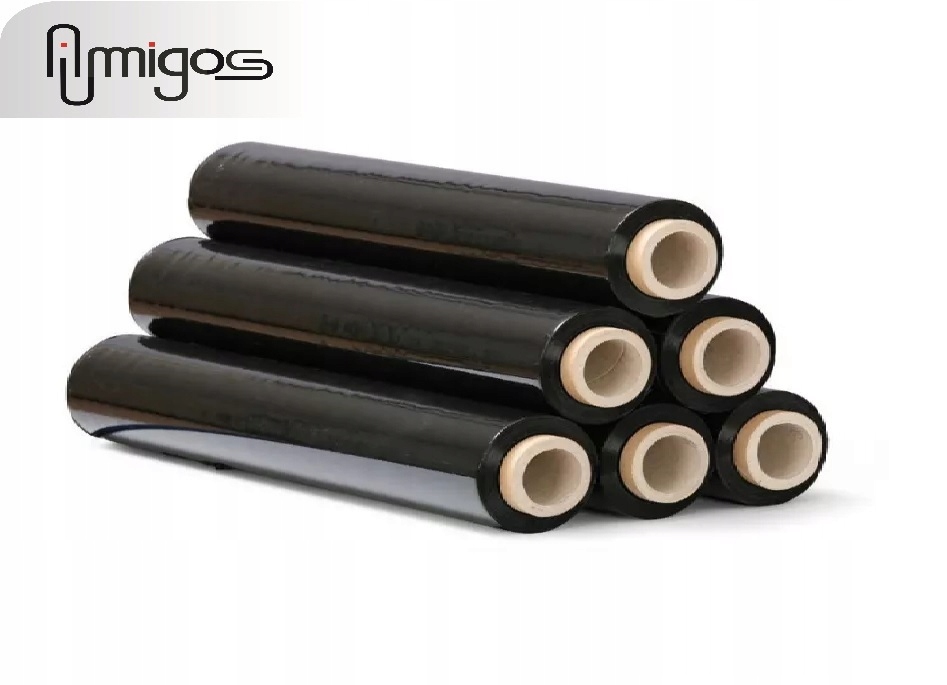 Folia Stretch AMIGOS 18kg brutto Czarna XXL MOCNA