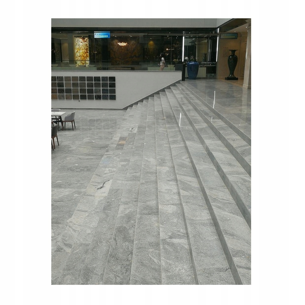 Twarde MATOWE płytki na schody 120x30 SZARE owal Typ gres