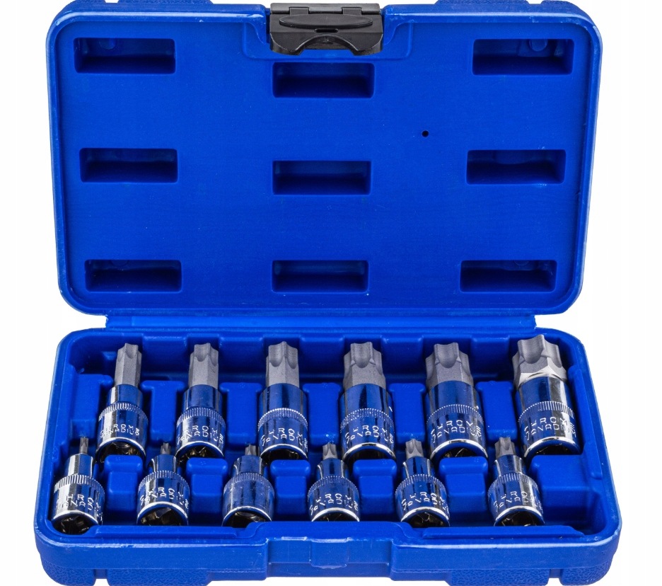 Zestaw Kluczy Nasadowych Klucze Nasadowe Nasadki Torx Bit T20-T100 1/2 12el