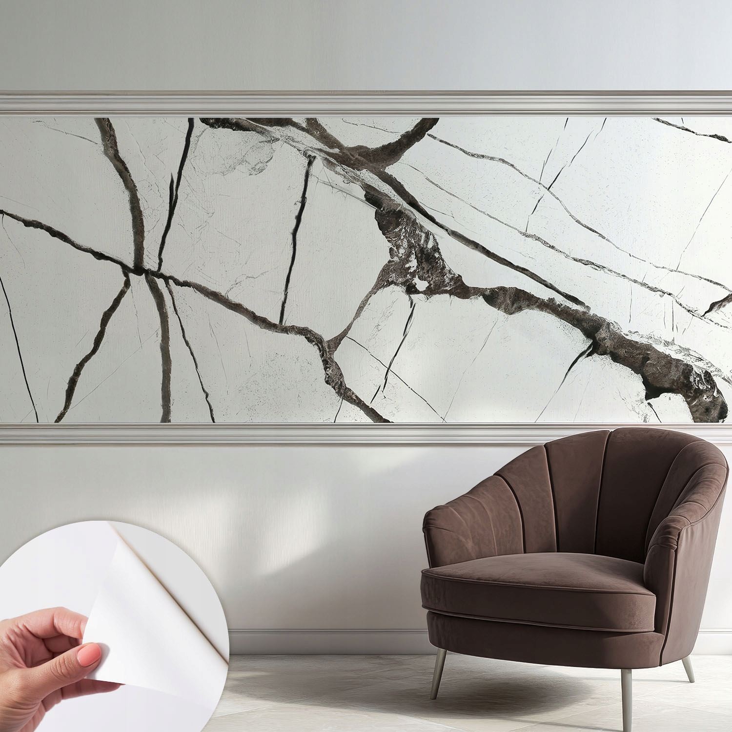 Fototapeta Samolepicí Designová módní mramorová prasklina 250 x 104 cm