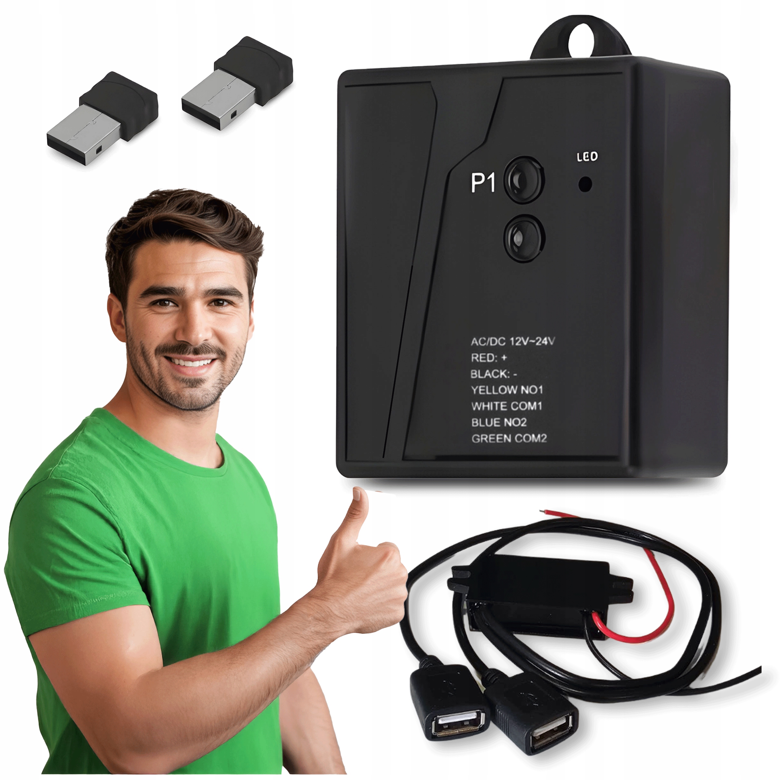 Radiopřijímač rádiový přijímač do auta Bluetooth 2 x Usb Adaptér 12V