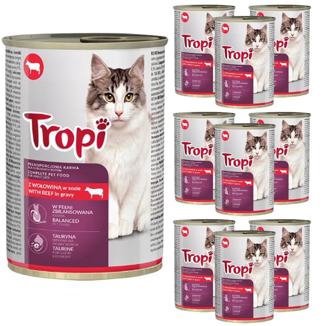Karma mokra dla kota Tropi z wołowiną 415g x 10szt