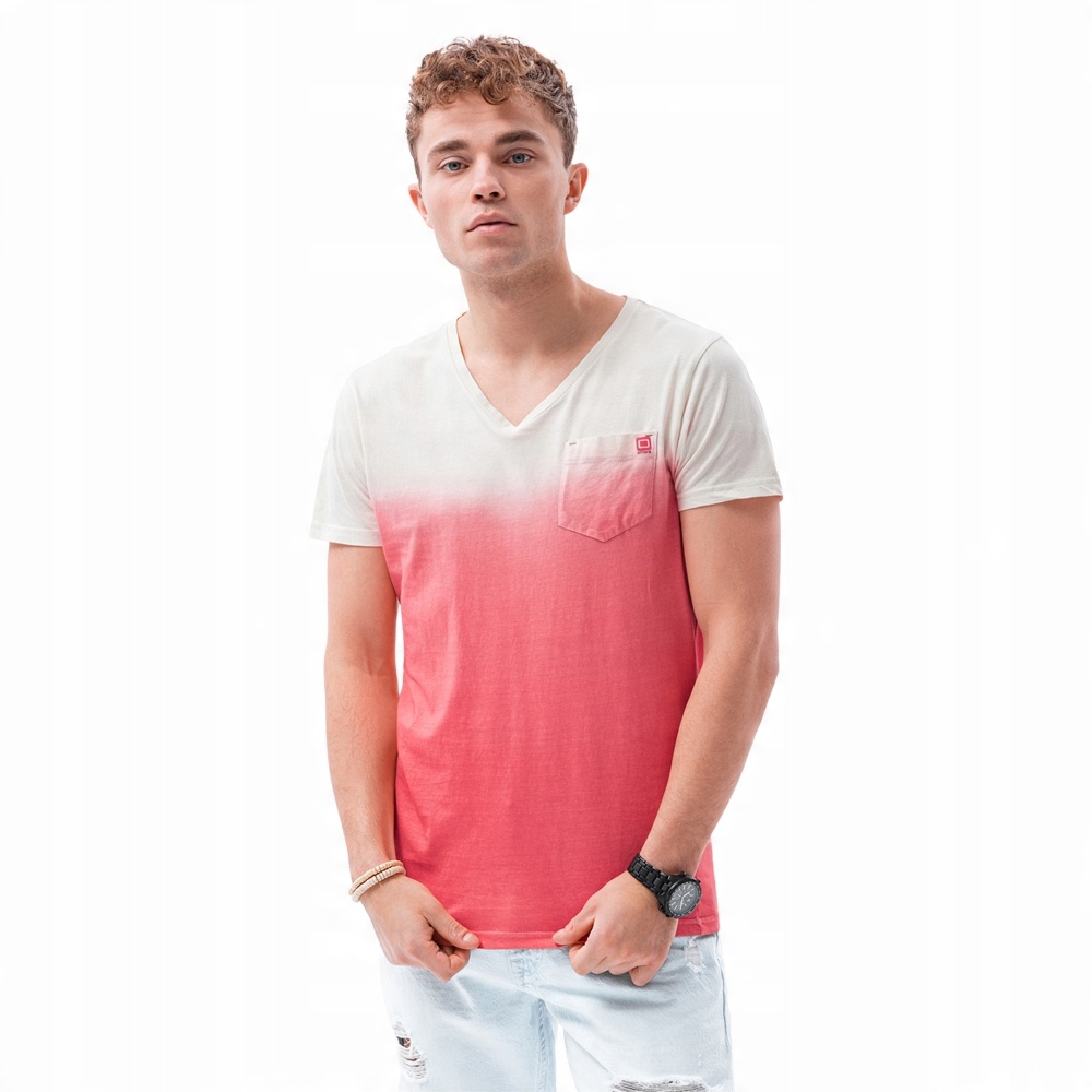 

T-shirt męski bawełniany S1380 czerwony M