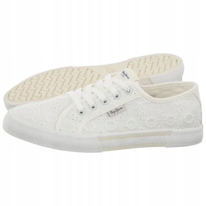 Dámské tenisky Pepe Jeans Brady Cute Off White PLS300018 Bílé