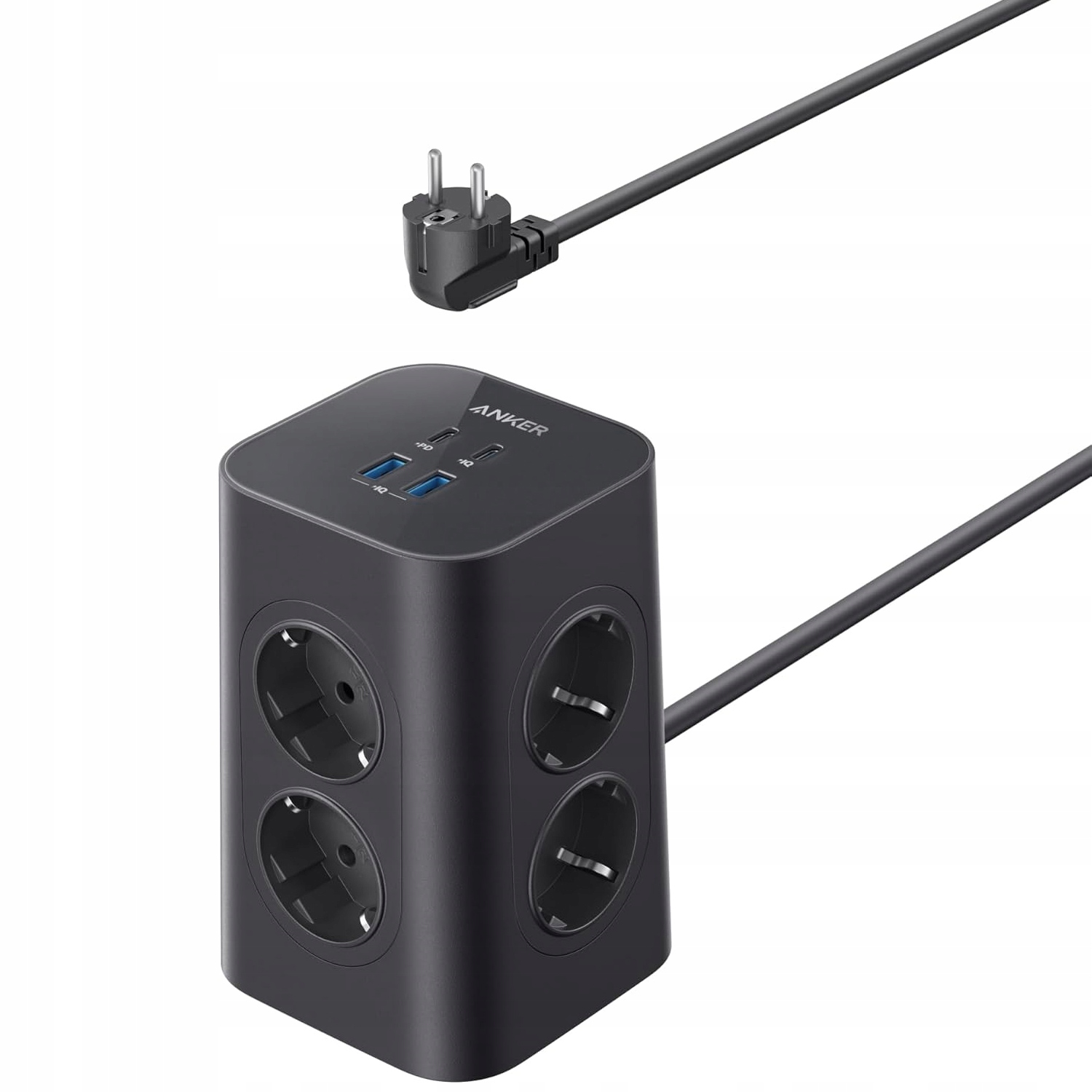 Zásuvková Lišta Anker 2XUSB C 2X Usb A 8 Zásuvek Rychlé Nabíjení