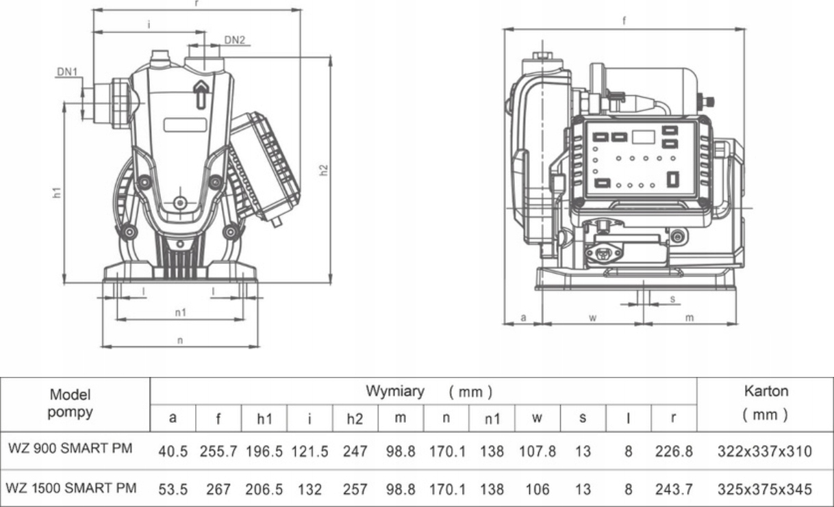 OMNIGENA WZ 1500 SMART PM HYDROFOR 95L/MIN POMPA + FALOWNIK -NOWA GENERACJA Rodzaj pompy zestaw hydroforowy