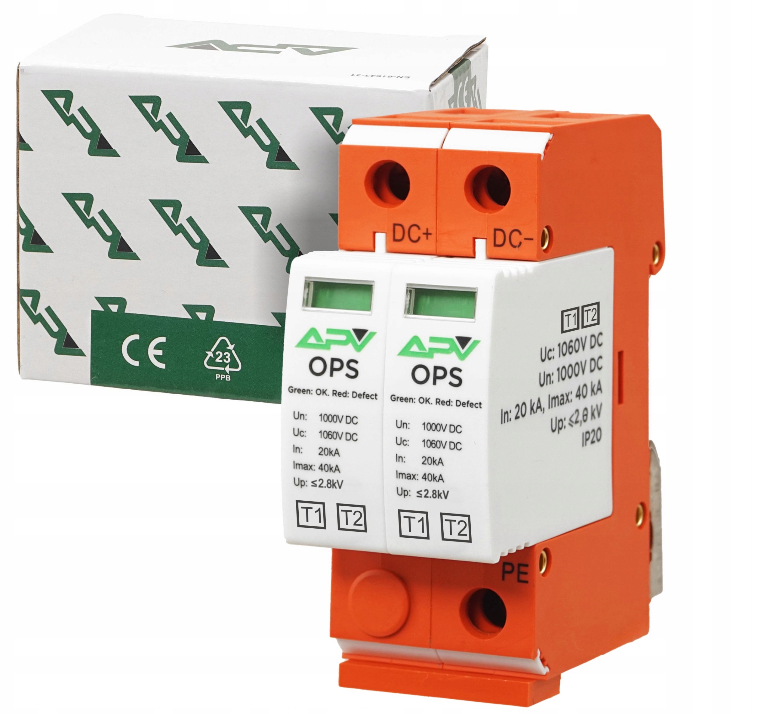 Ochronnik Przepięć B+c T1 T2 DC 2P Fotowoltaiczny Ogranicznik Solarny Pv