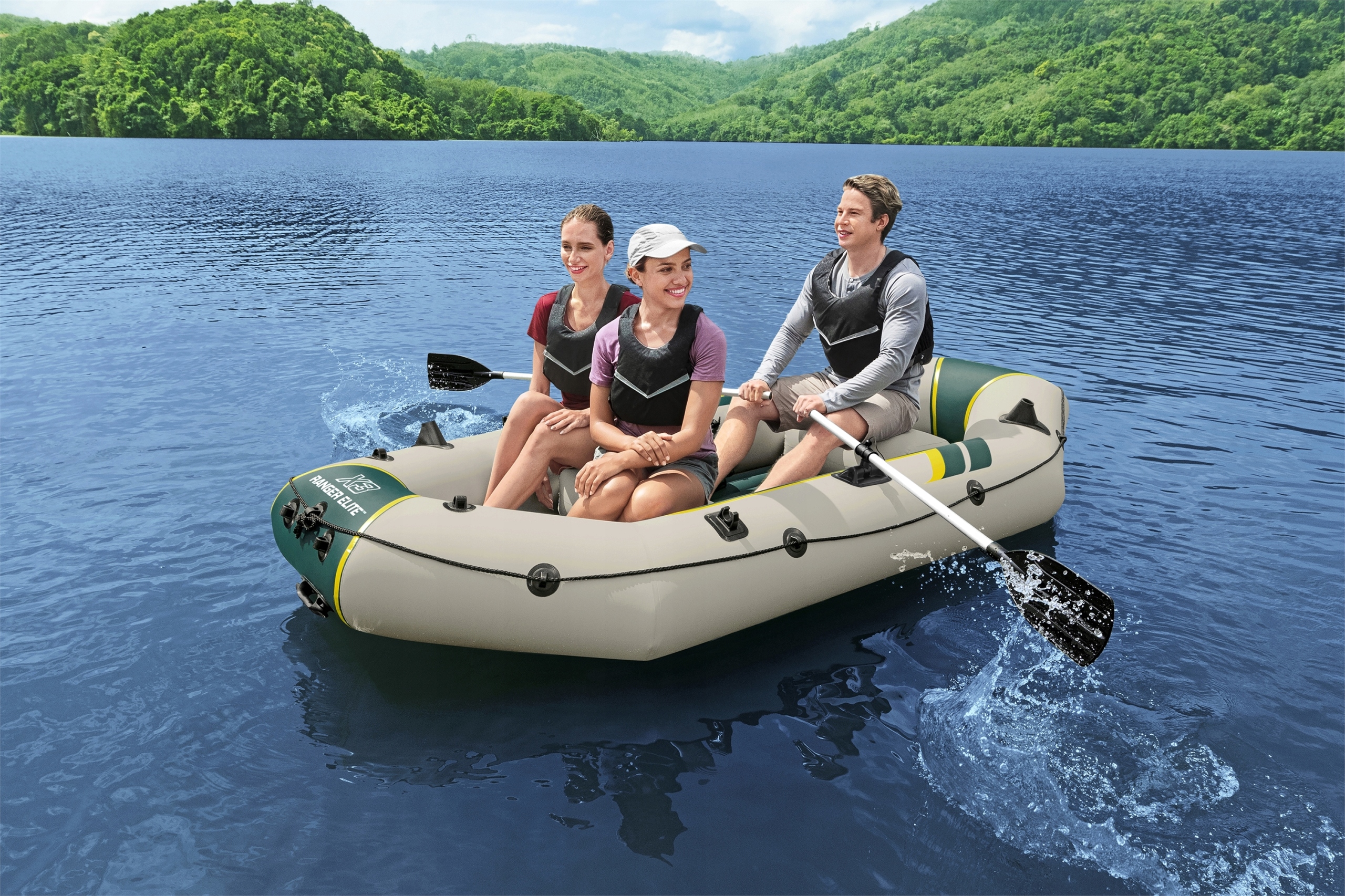 MOCNY PONTON RANGER ELITE X3 295x130x46 cm BESTWAY 65160 + POMPKA + WIOSŁA Marka Bestway