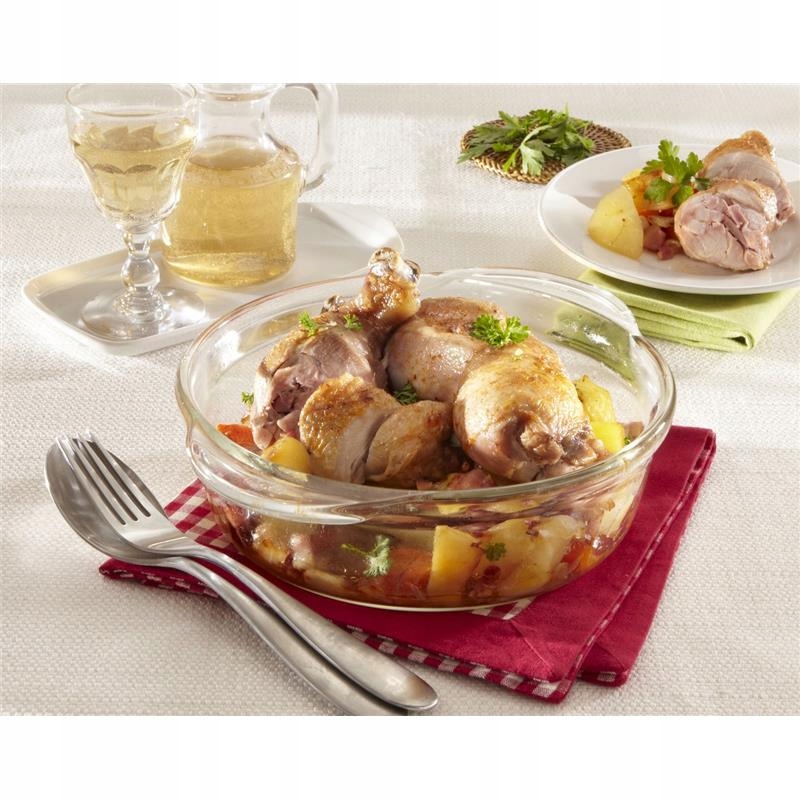 NACZYNIE ŻAROODPORNE SIMAX OKRĄGŁE POKRYWKĄ 1,4 L Materiał szkło