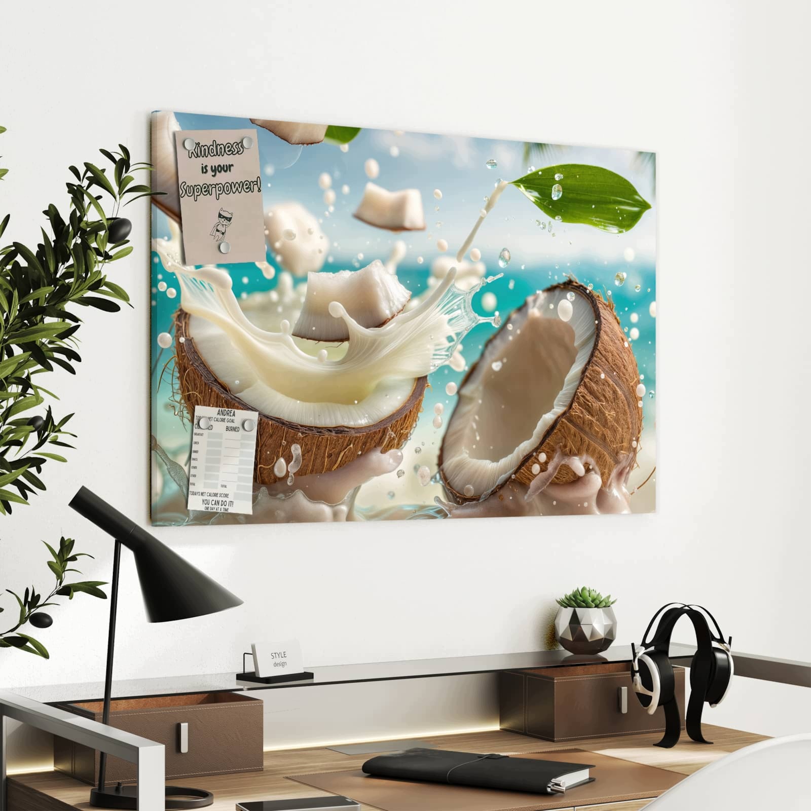 Magnetická tabule Kokos Cákance 90 × 60 cm