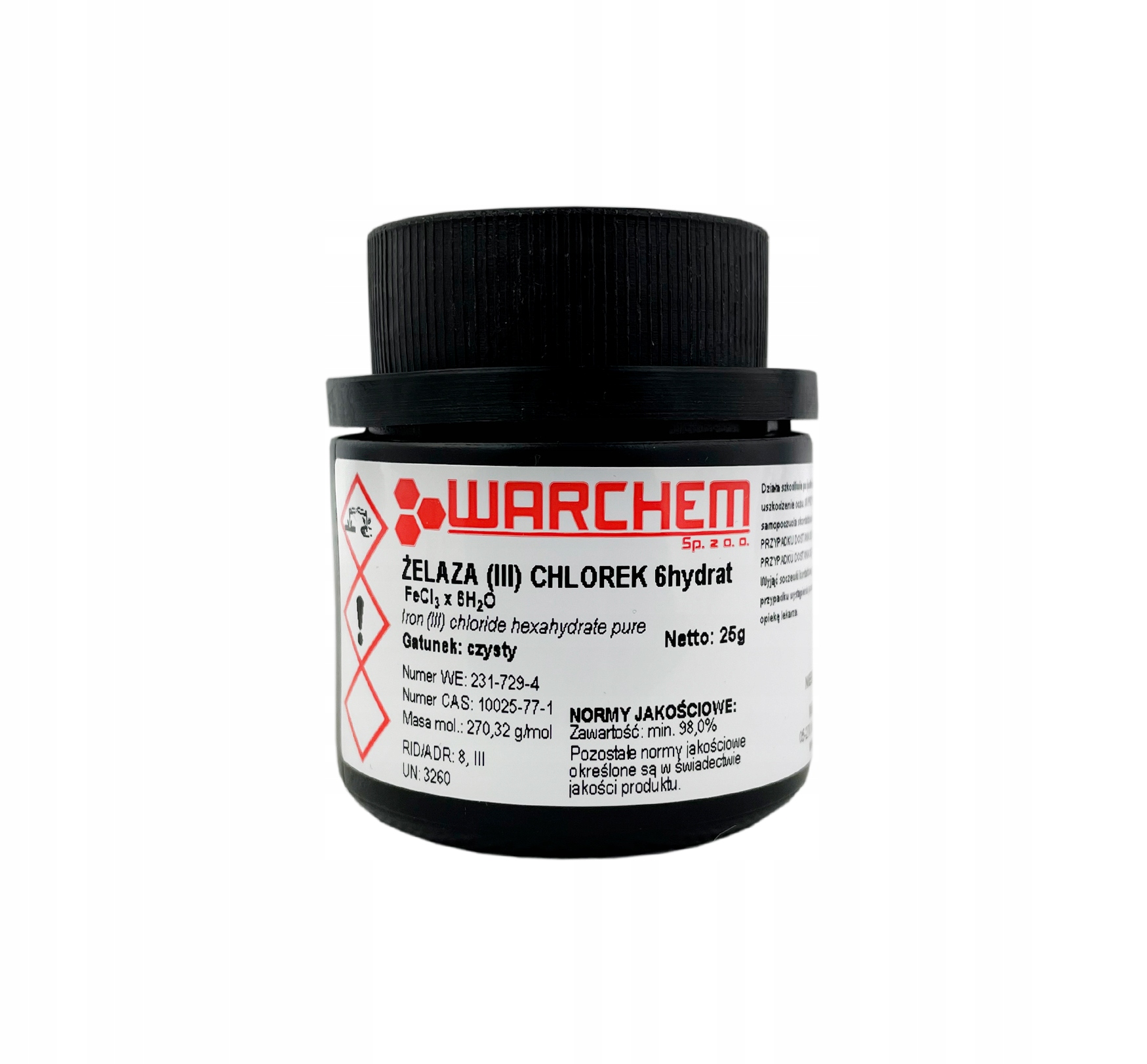 Chlorek Żelaza (III) 6hydrat czysty 25g Warchem