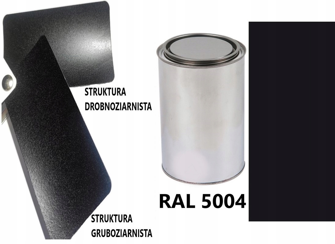 STRUKTURA GRUBOZIARNISTA RAL 5004 MAT 05-08 % DO PLASTIKU METALU AKRYL 1L