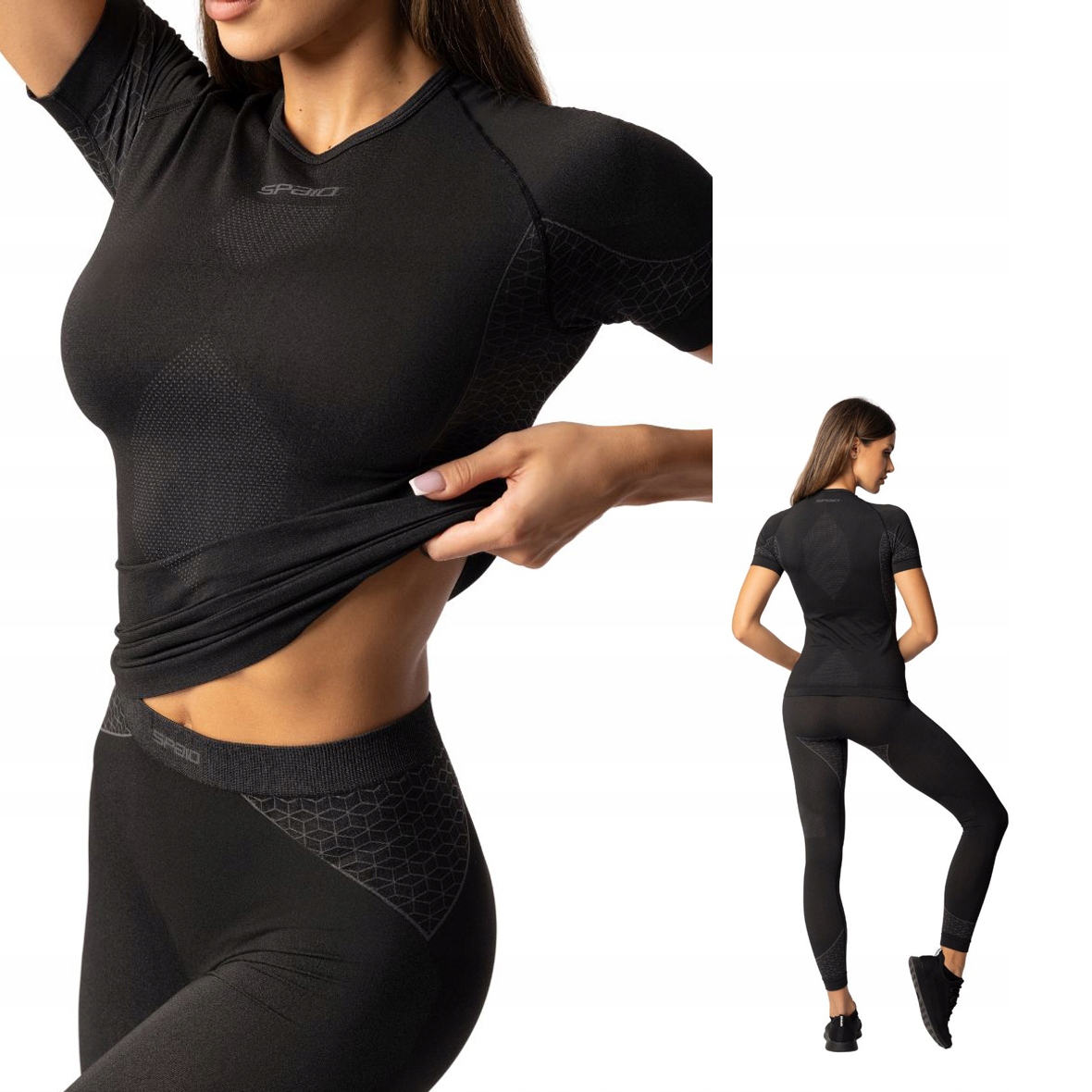 Koszulka termoaktywna krótki rękaw SPAIO Breeze na lato damska czarna M