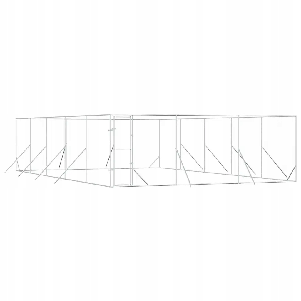 Levně Venkovní psí kotec stříbrný 6 x 10 x 2 m pozinkovaná ocel