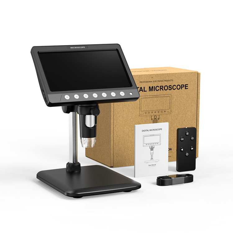 Profesionální Digitální Mikroskop x1200 Kamera Displej Hd 7" Led Usb
