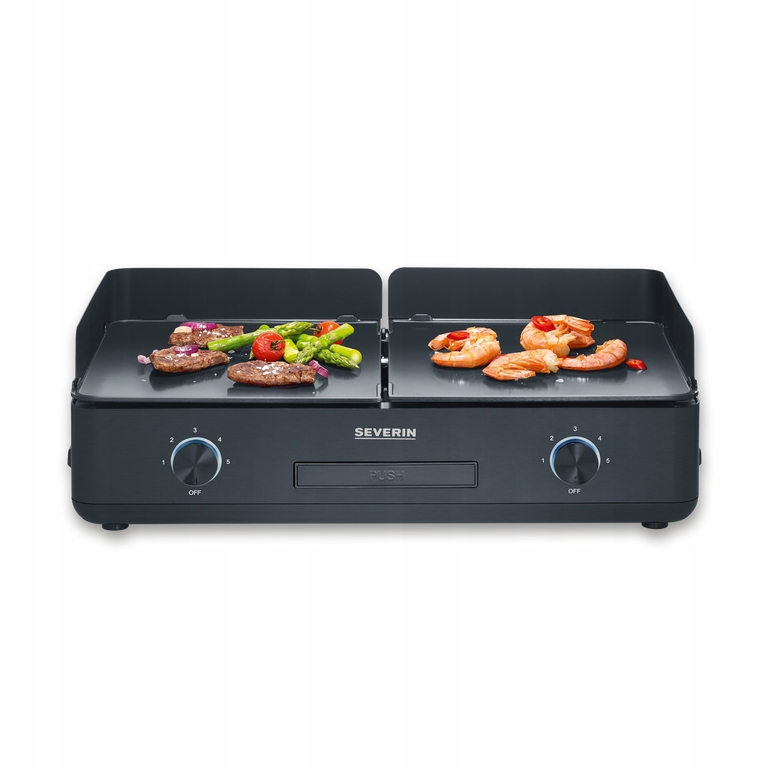 Severin Pg 8569 Elektrický stolový gril Plancha 2-zónový 2200 W čierny