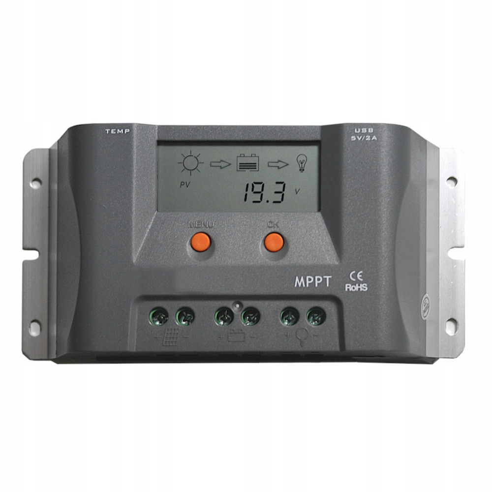 Regulátor Nabíjení 12V Solární Regulátor 10A Mppt