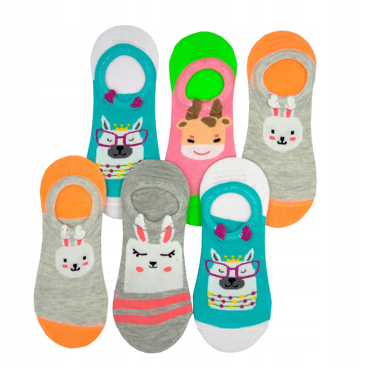 

Skarpety Damskie Stopki Kolorowe Bawełna 6 Pak