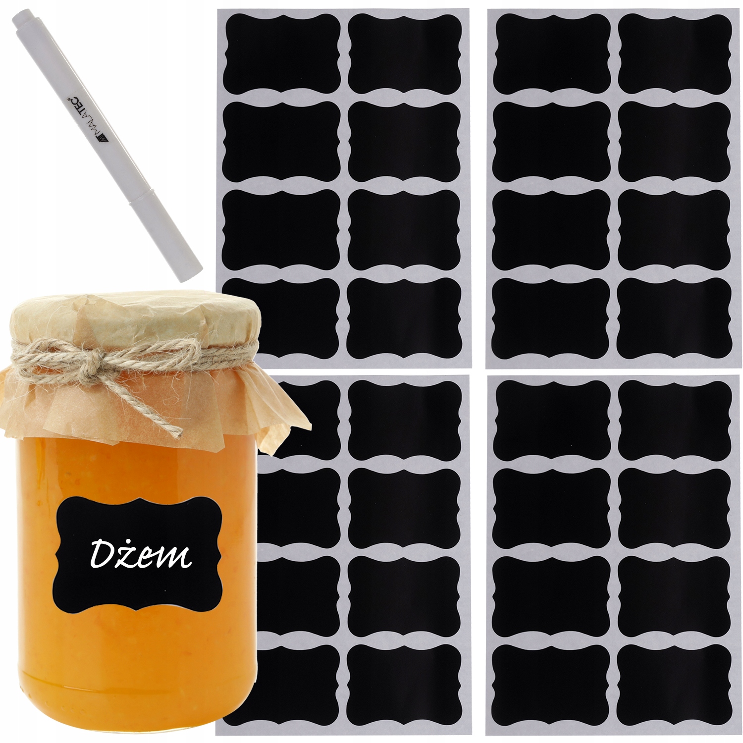 

Etykiety Naklejki na Przyprawy Słoiki 24 szt Pisak