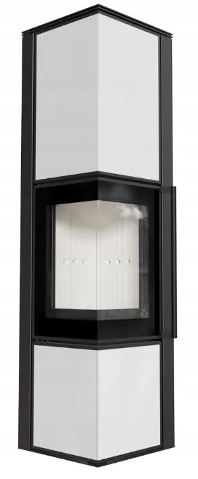 Kamna ocelová koza Tora/l 8 kW Ø 150 bílý skleněný panel