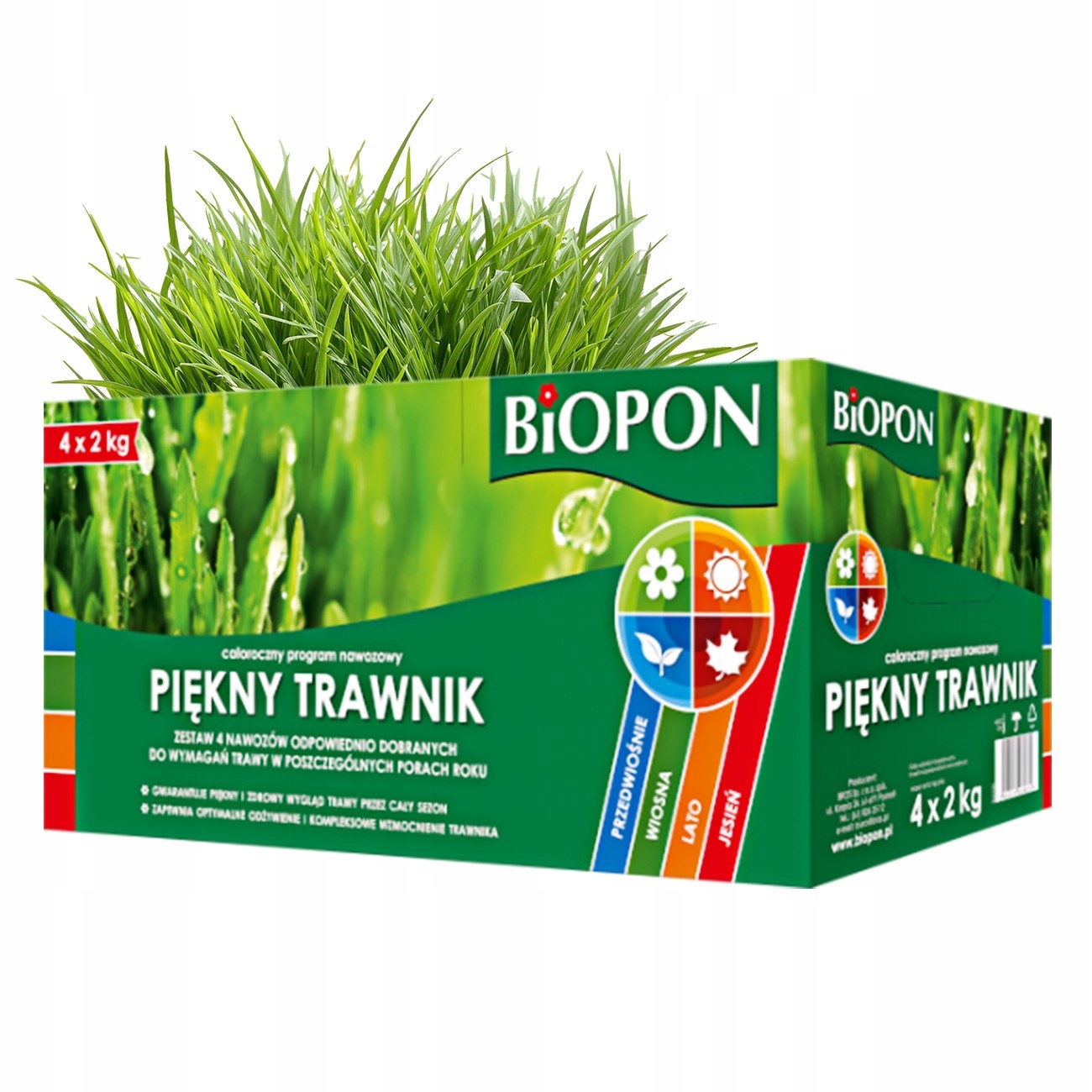 Biopon Celoroční Hnojivý Program Hnojivo Pro Trávy Krásný Trávník 4 X 2 Kg