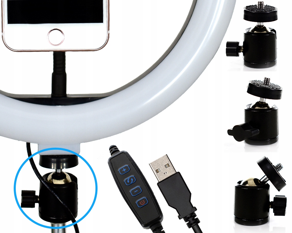 LAMPA RING PIERŚCIENIOWA BEZCIENIOWA+STATYW DLA STYLISTKI RZĘS KOSMETYCZKI Oświetlenie LED