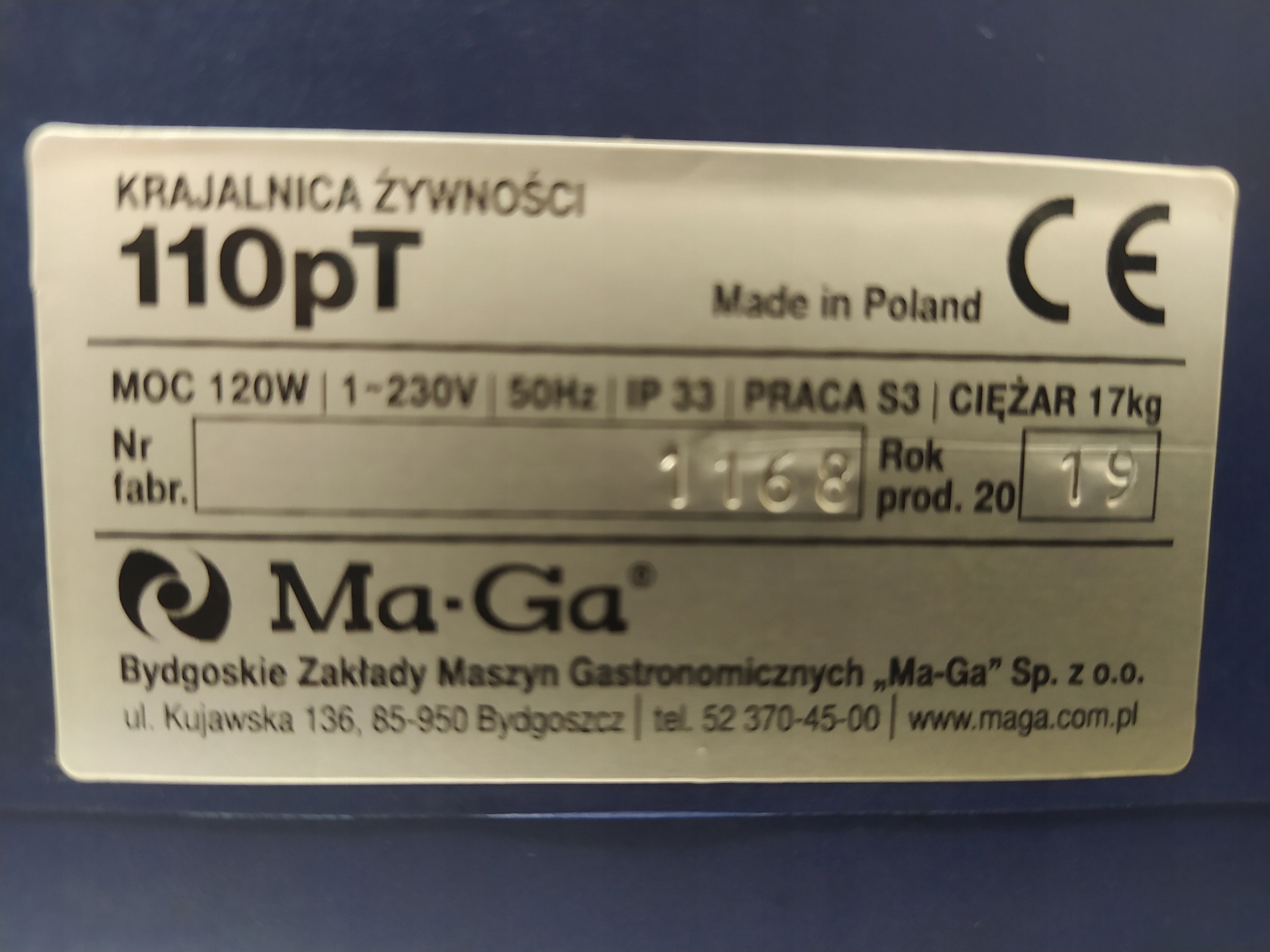 KRAJALNICA MA-GA 110PT! DO SERA I WĘDLIN! NIEBIESKI WZÓR! SKLEPOWA! TEFLON! Napięcie 230 V