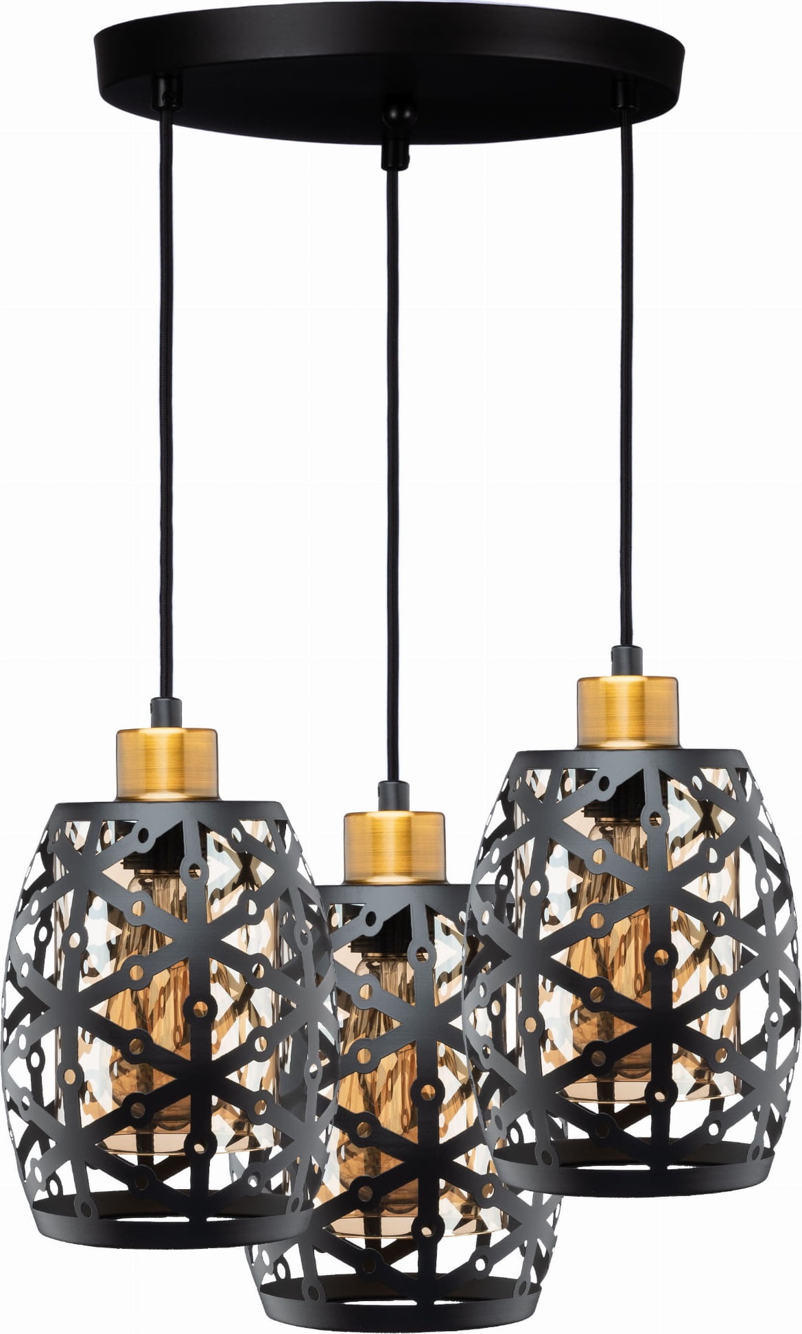 Závěsná lampa stropní svítidlo vitrážová černá WSP09A3