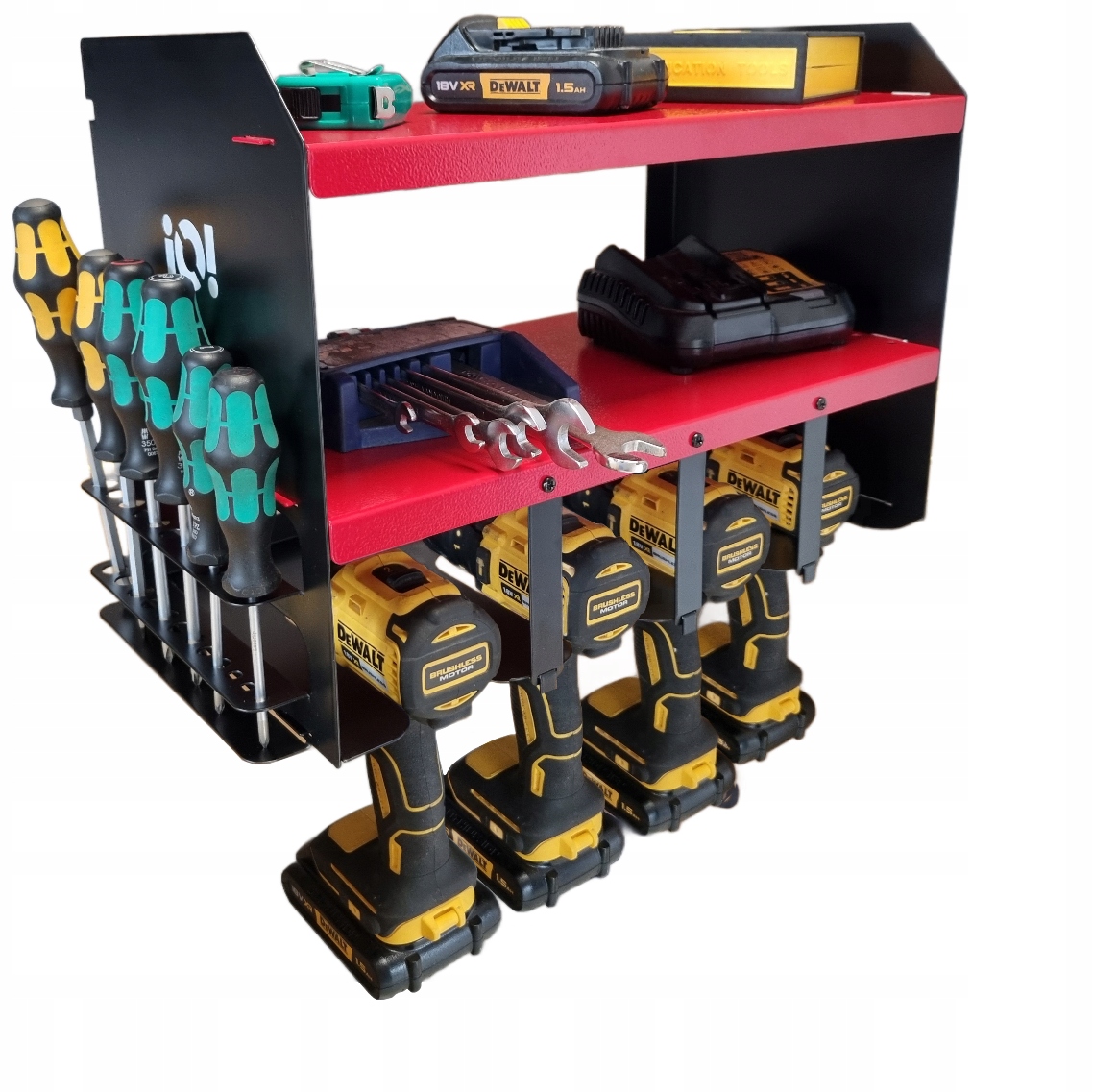 Kovová polička Závěsný regál Organizér na elektrické nářadí