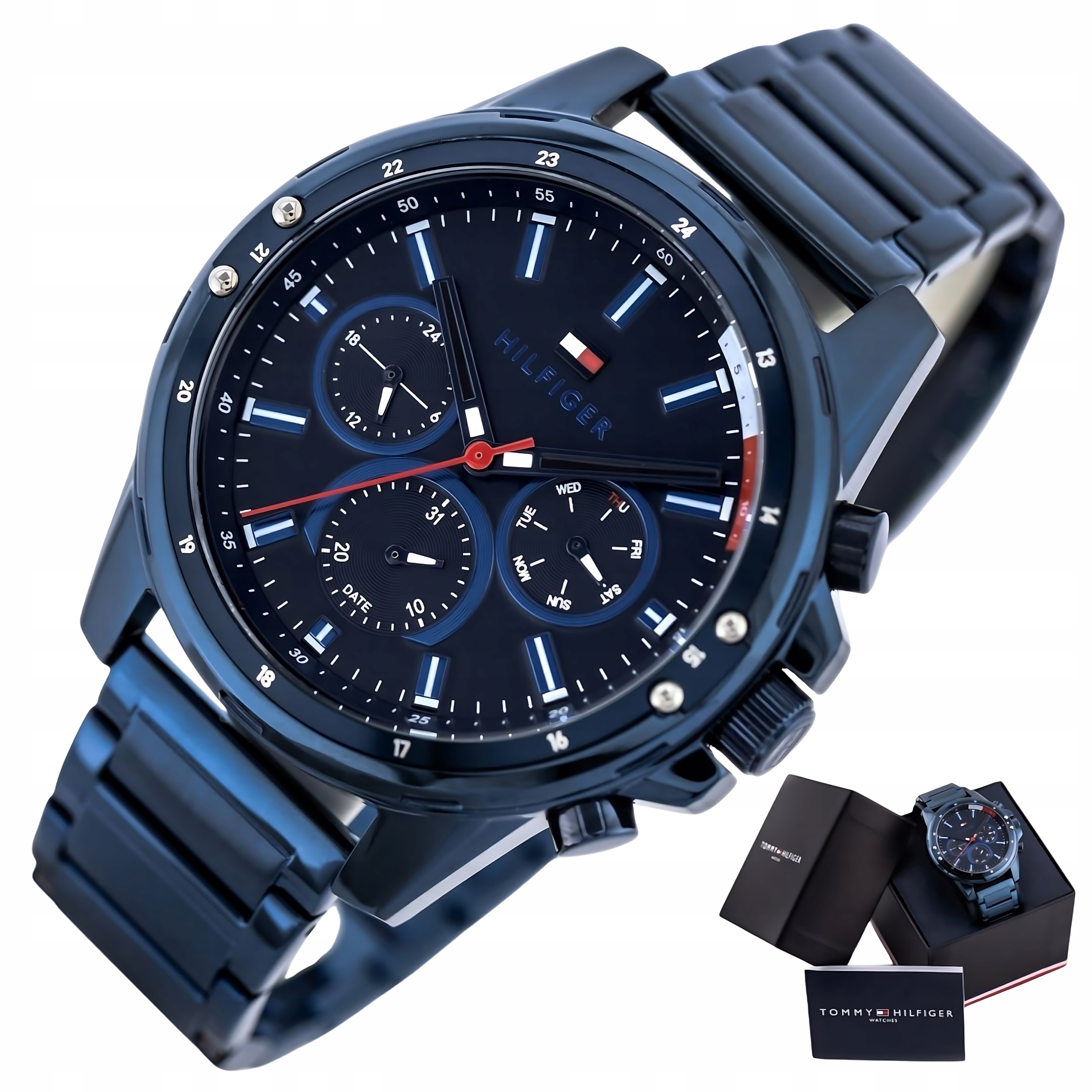Pánské Hodinky Tommy Hilfiger 1791789 Mason Granátový Vodotěsný WR30 Box