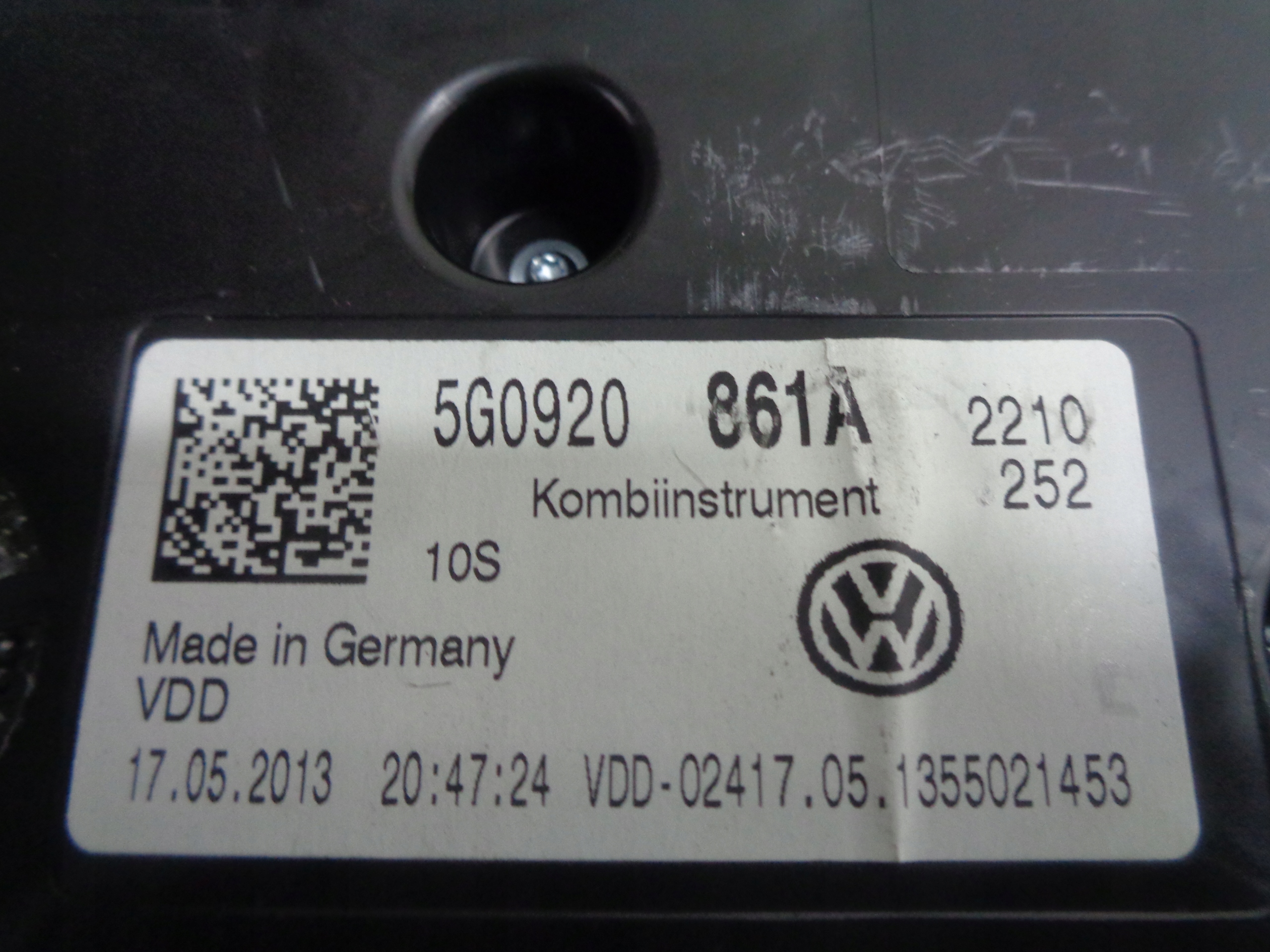 VW GOLF VII 2.0 TDI CRL dials dials 5G0920861A
