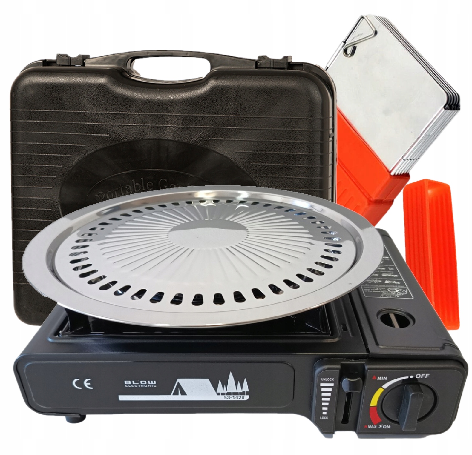 Kuchenka Turystyczna Kempingowa Na Kartusze I Butlę 2W1 Grill Osłona