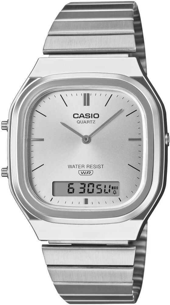 Stříbrné hodinky Casio Vintage AQ-240E-7AEF stopky