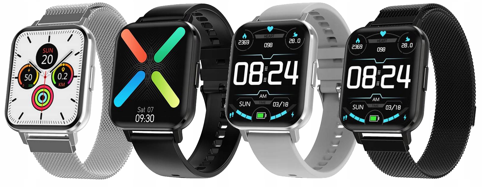SMARTWATCH ZEGAREK SPORTOWY SMARTBAND AMOLED PULS OPASKA PRO SPORT FIT SMS Wodoszczelność poniżej 20m = WR20