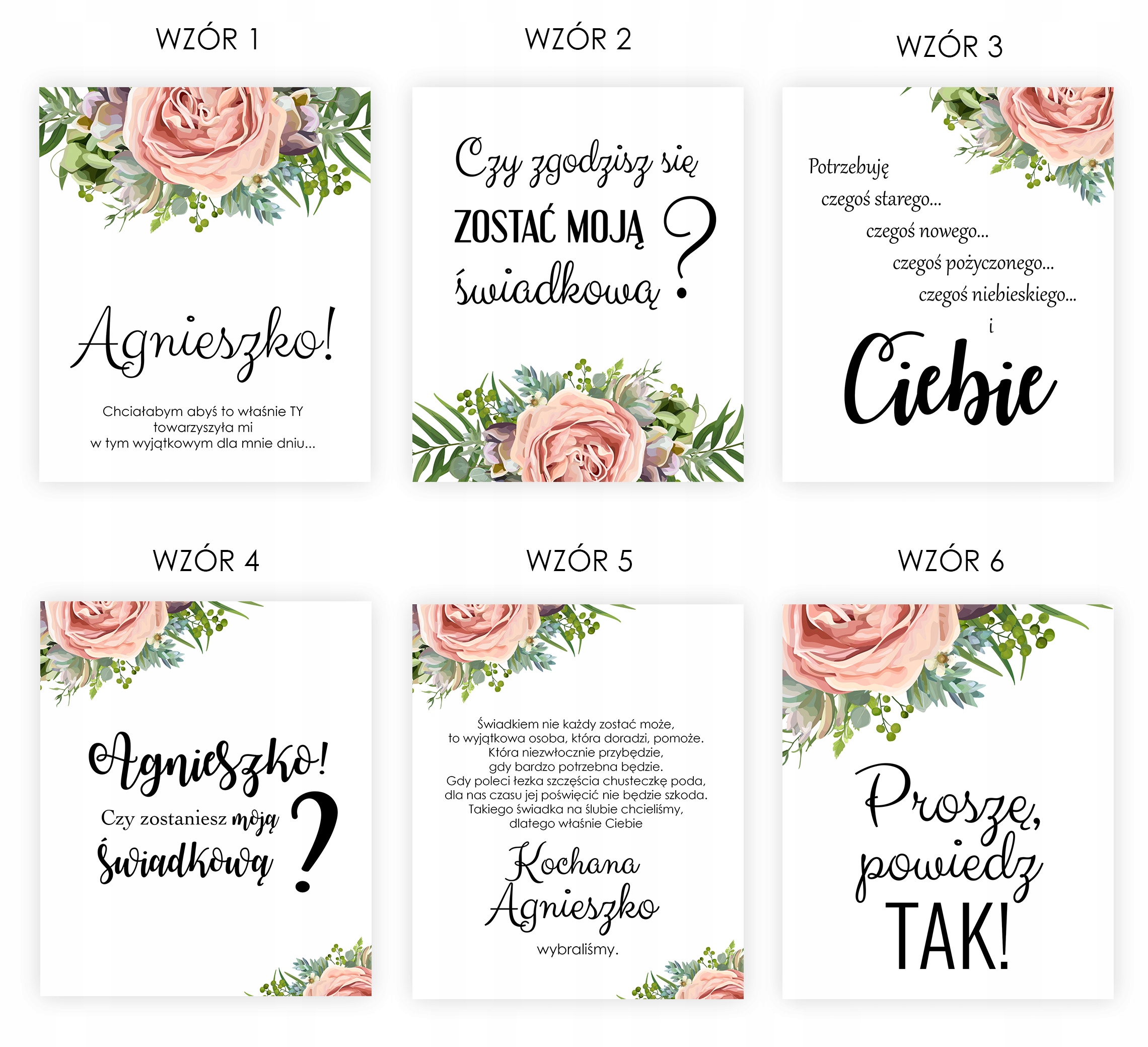 ZAPROSZENIE NA ŚLUB ZAPROSZENIE DLA ŚWIADKÓW Wykończenie papieru matowe