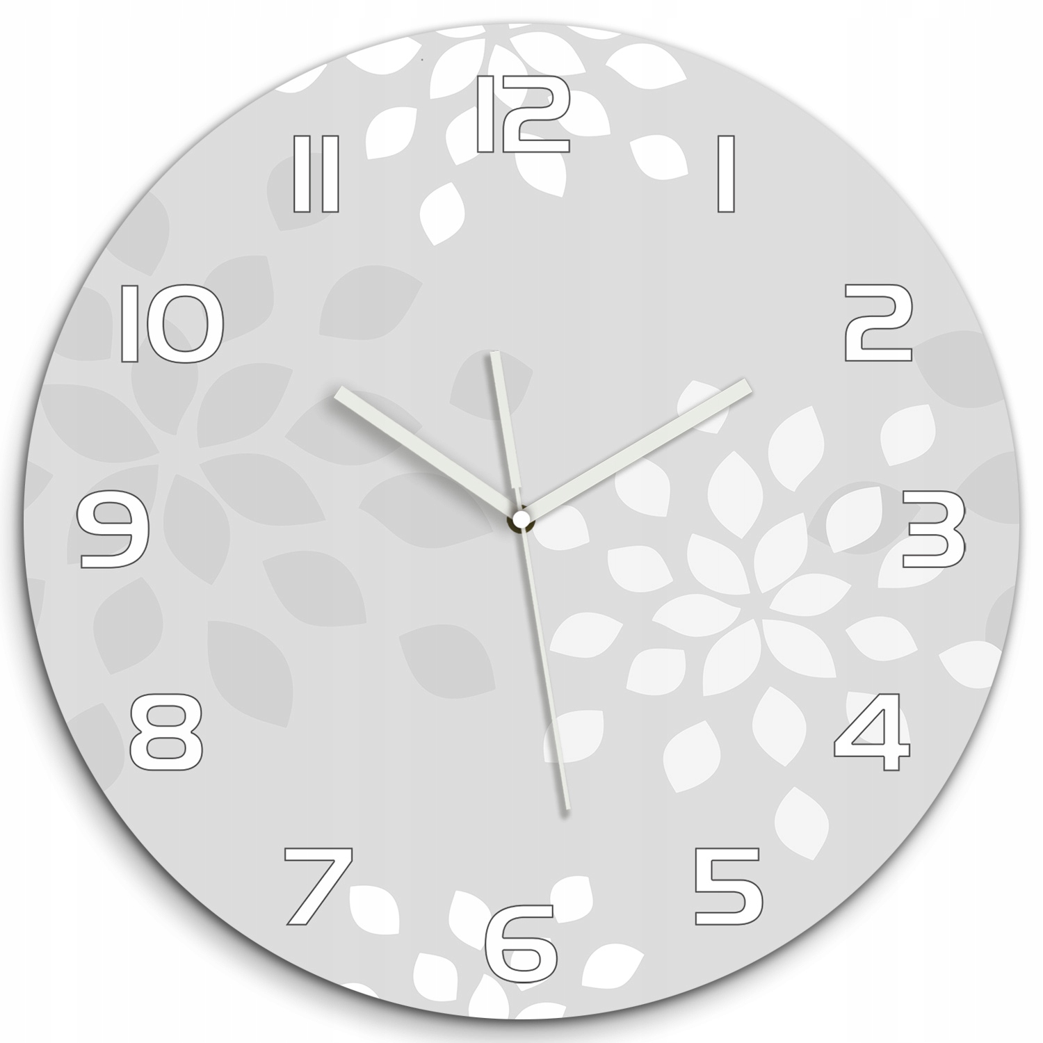 

Zegar ścienny ze szkła, duży Kwiecisty wzór fi 60