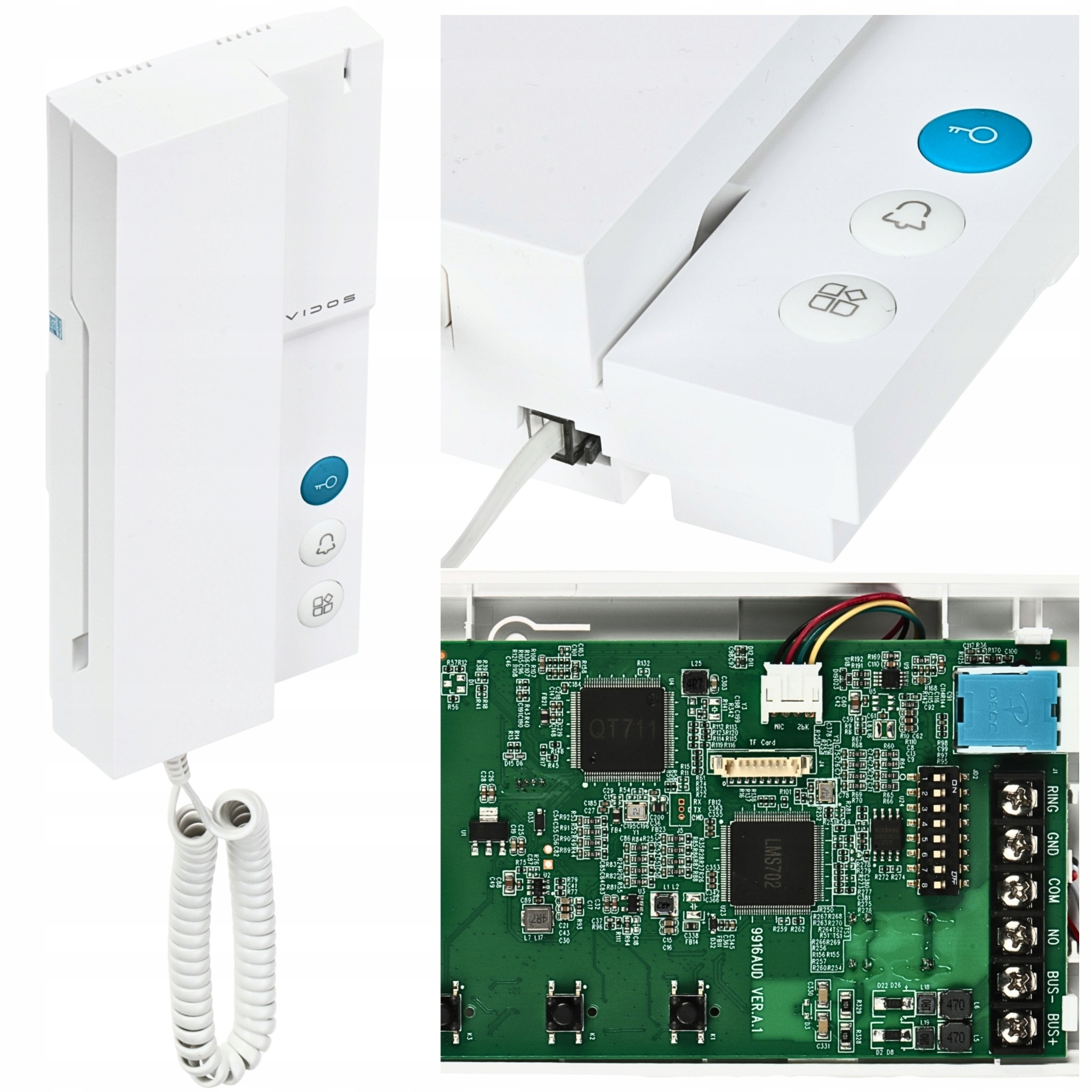 Slúchadlový unifón Vidos Duo U210-W interkom Duplex 2-žilový Bus