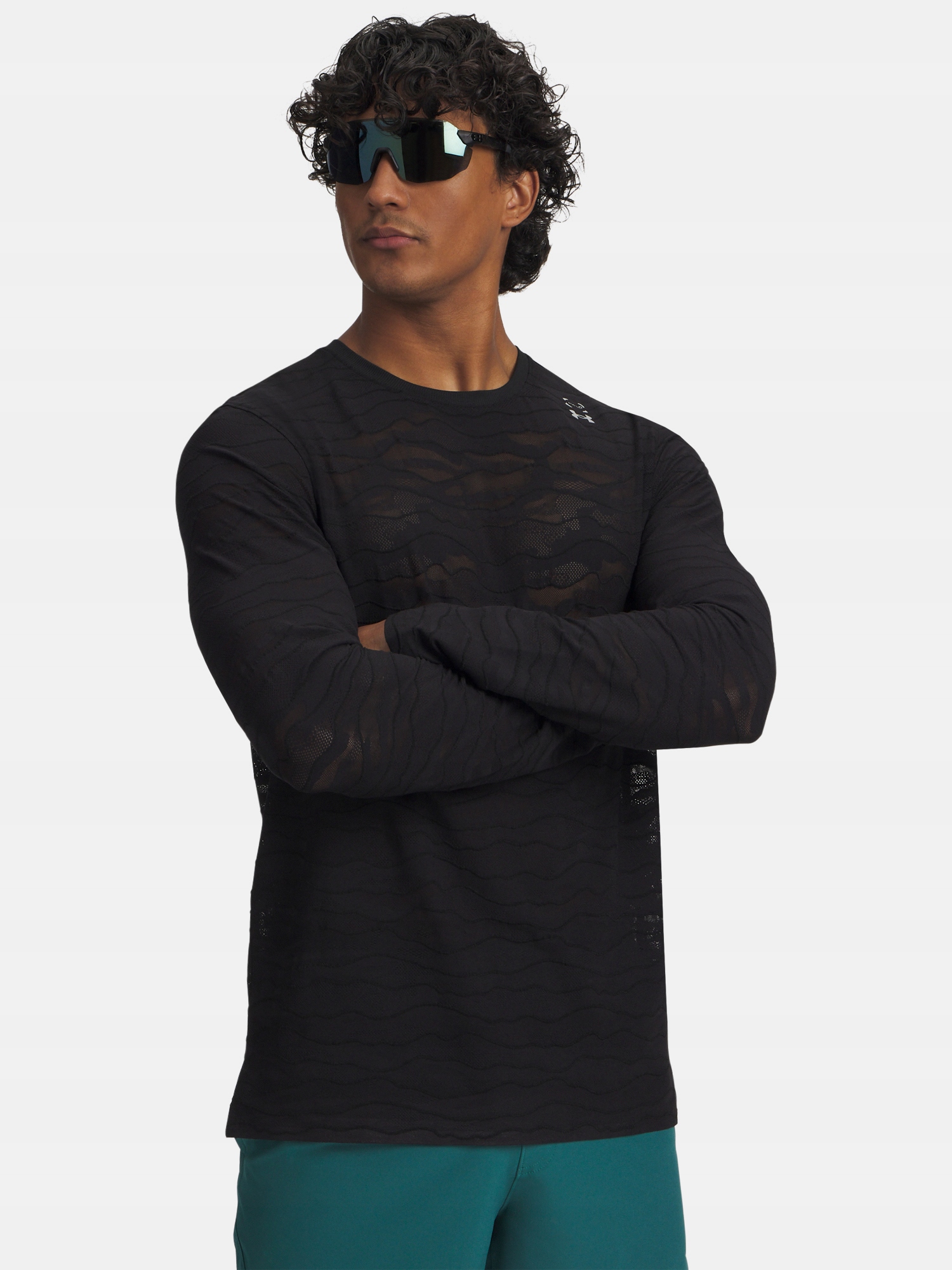 Under Armour Pánské tričko Under Armour Ua Halo Jacquard Ls-blk